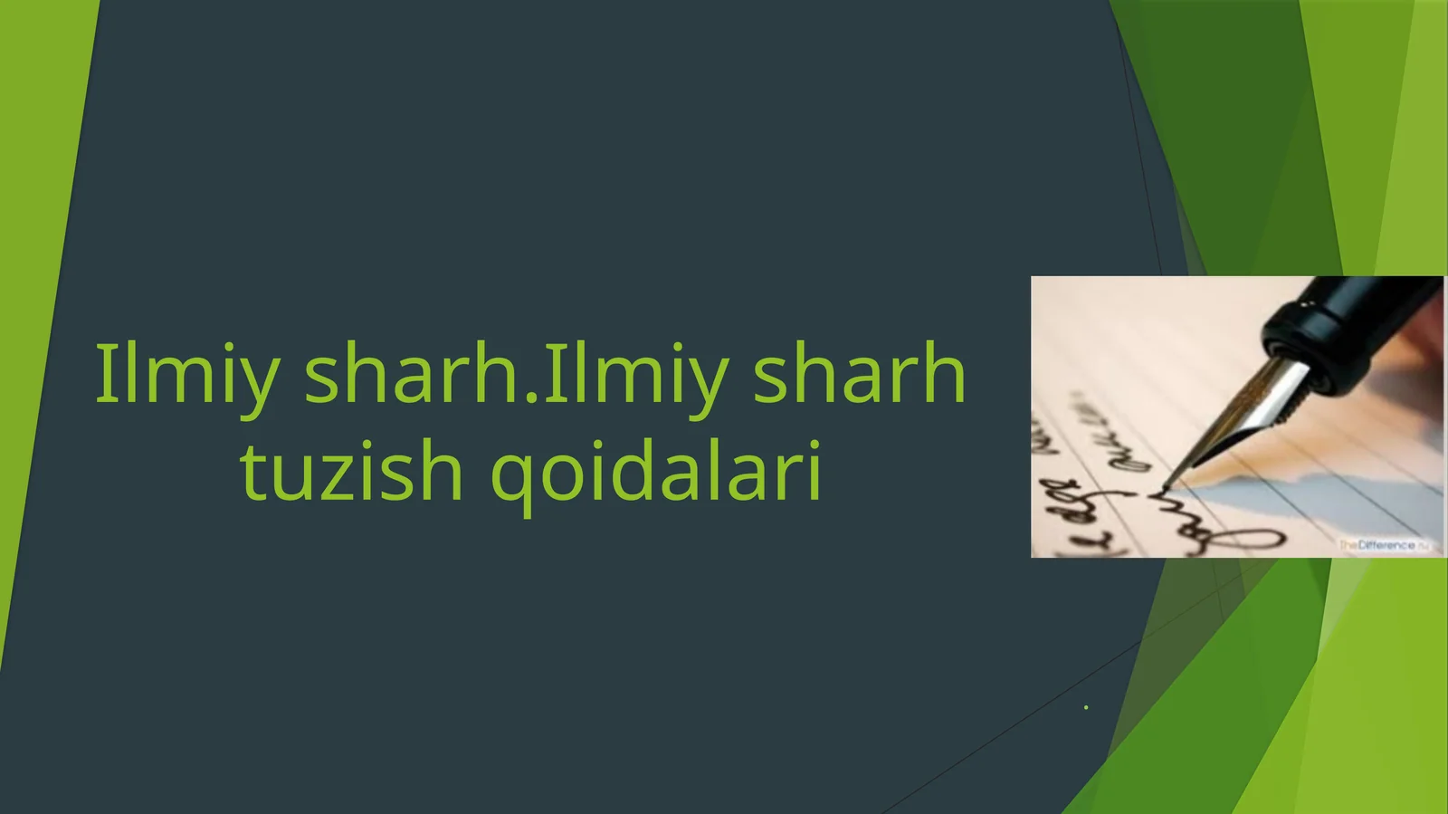 Ilmiysharh.Ilmiysharhtuzishqoidalari