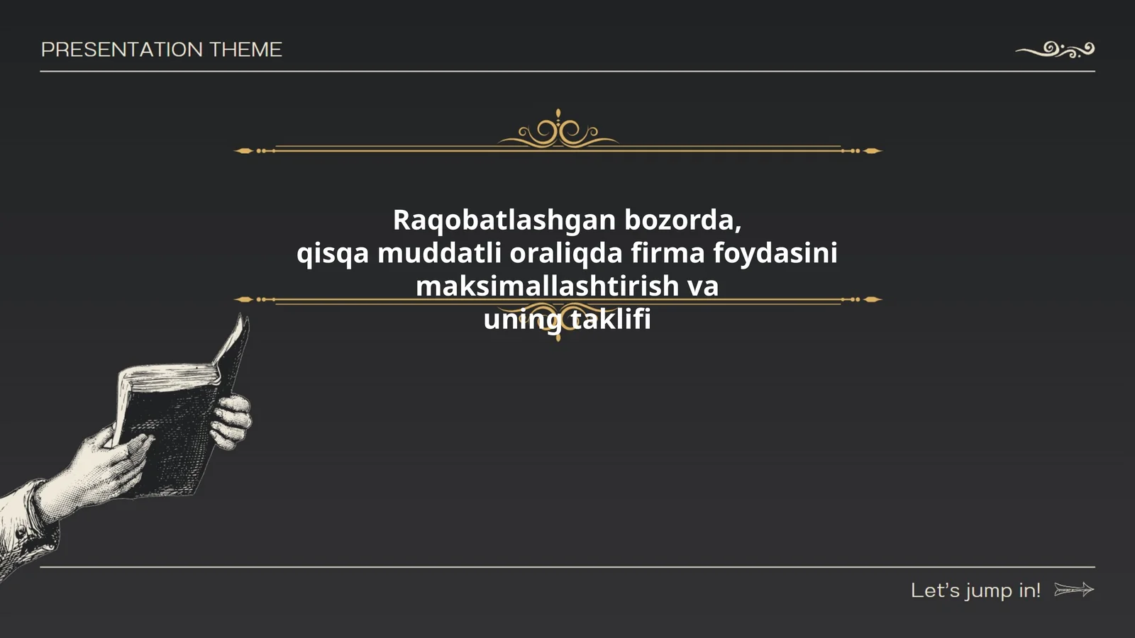 Raqobatlashgan bozorda, qisqa muddatli oraliqda firma foydasini maksimallashtirish va uning taklifi
