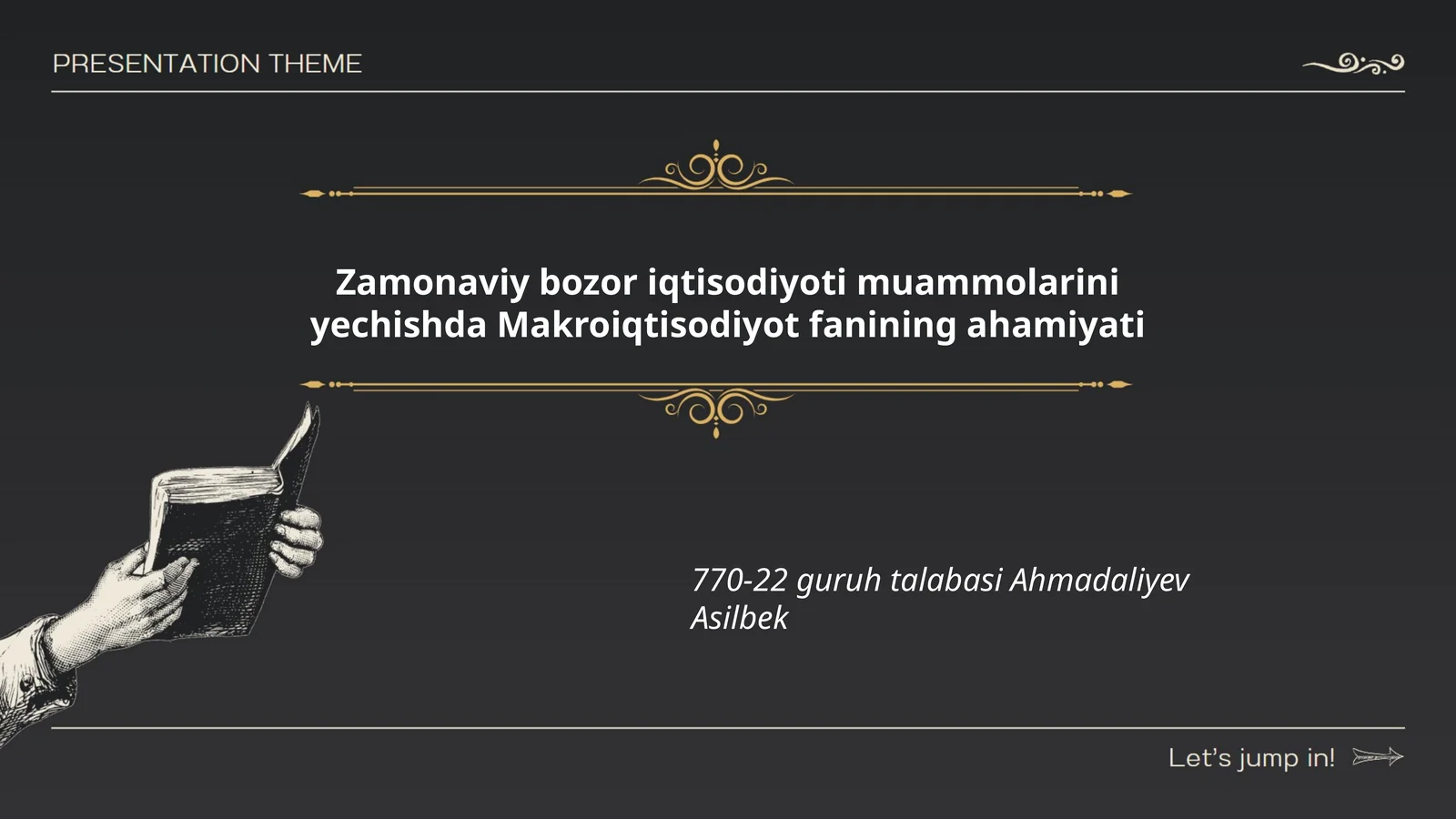 Zamonaviy bozor iqtisodiyoti muammolarini yechishda Makroiqtisodiyot fanining ahamiyati