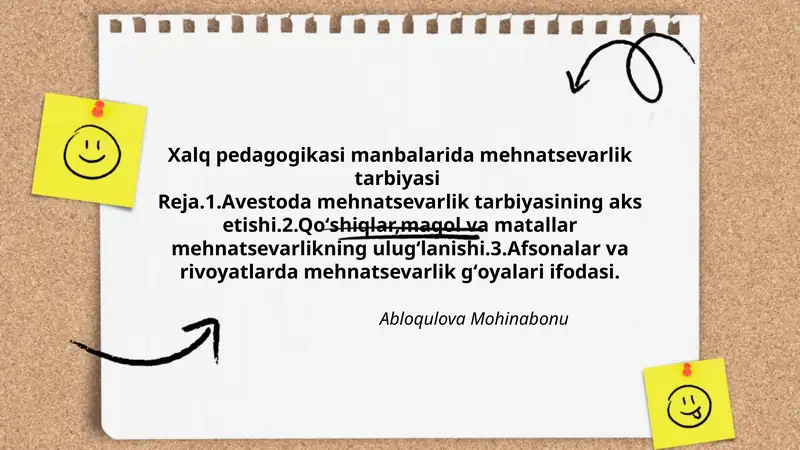Xalq pedagogikasi manbalarida mehnatsevarlik tarbiyasi