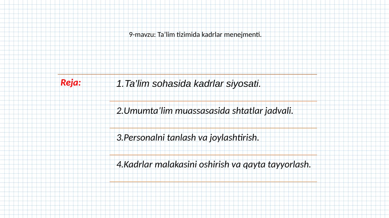 Ta’lim tizimida kadrlar menejmenti