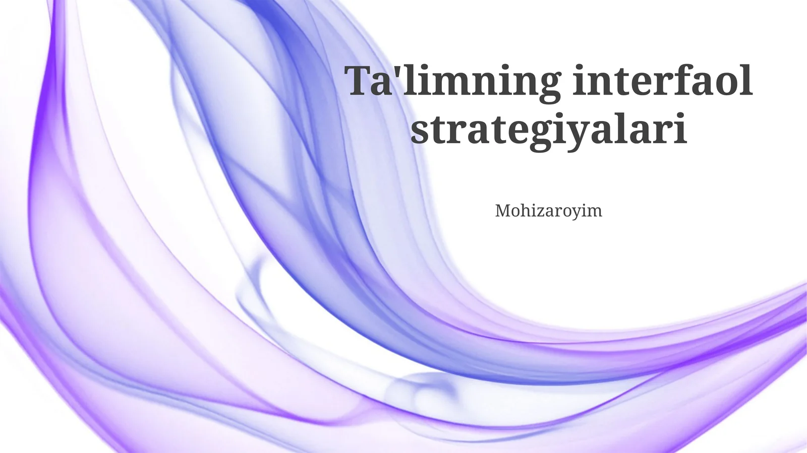 Ta'limning interfaol strategiyalari