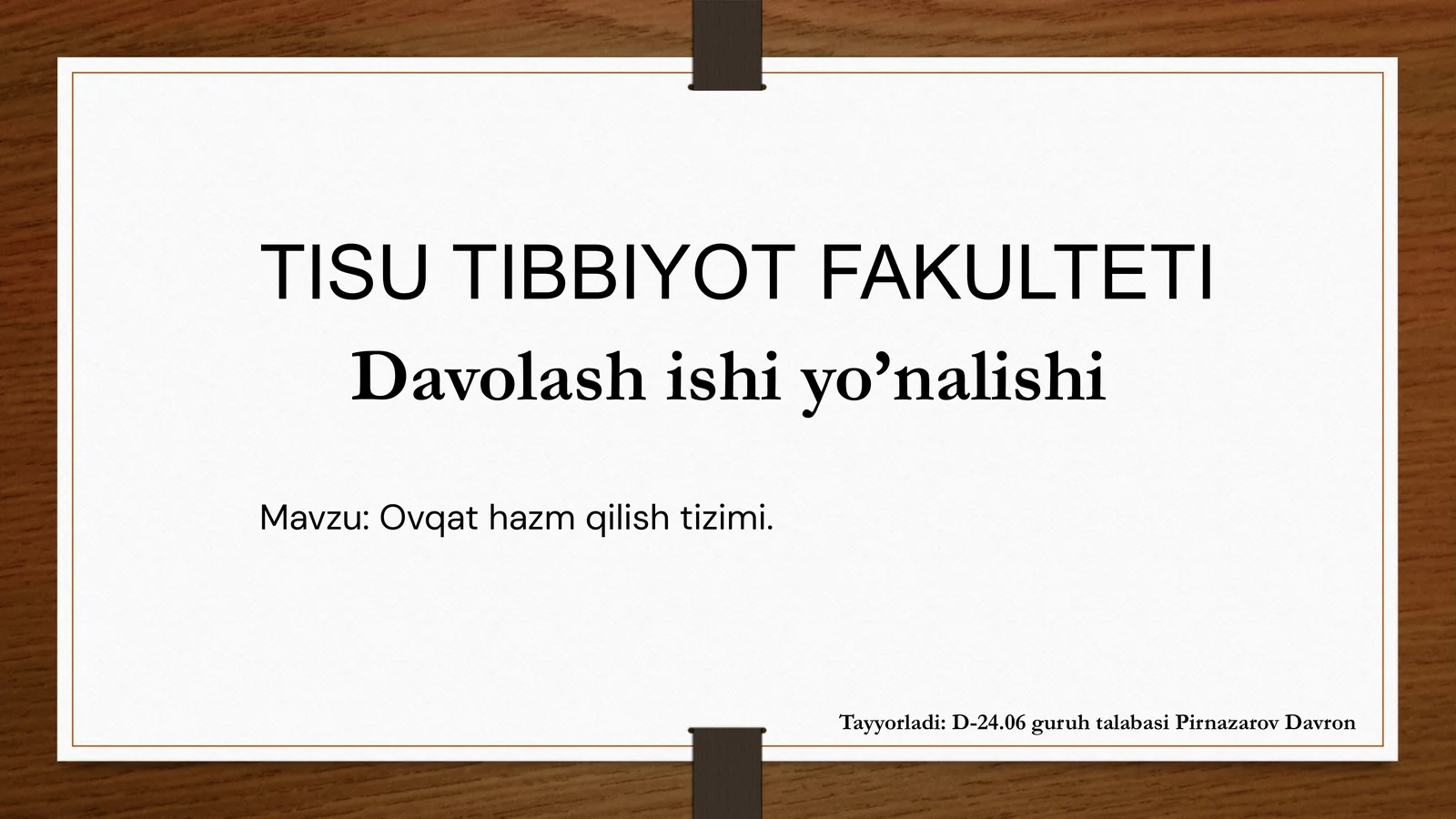 Ovqat hazim qilish tizimi