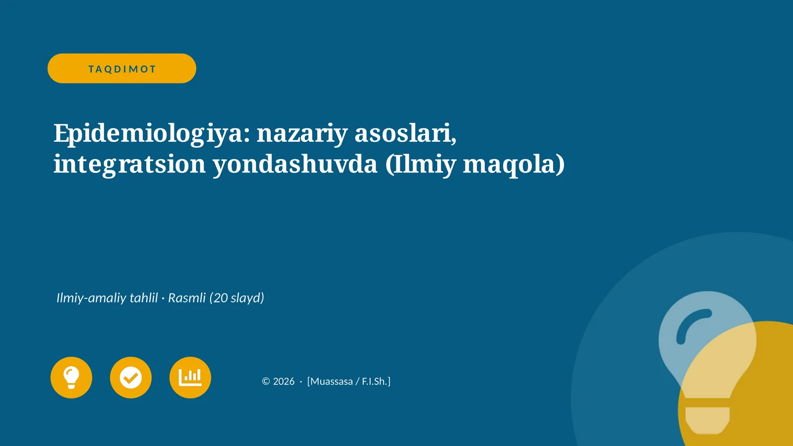 Epidemiologiya: nazariy asoslari, integratsion yondashuvda (Ilmiy maqola)