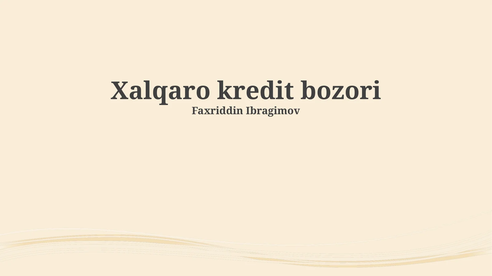 Xalqaro kredit bozori