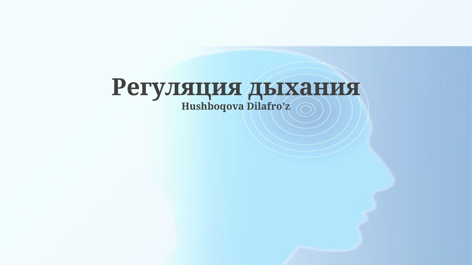 Регуляция дыхания