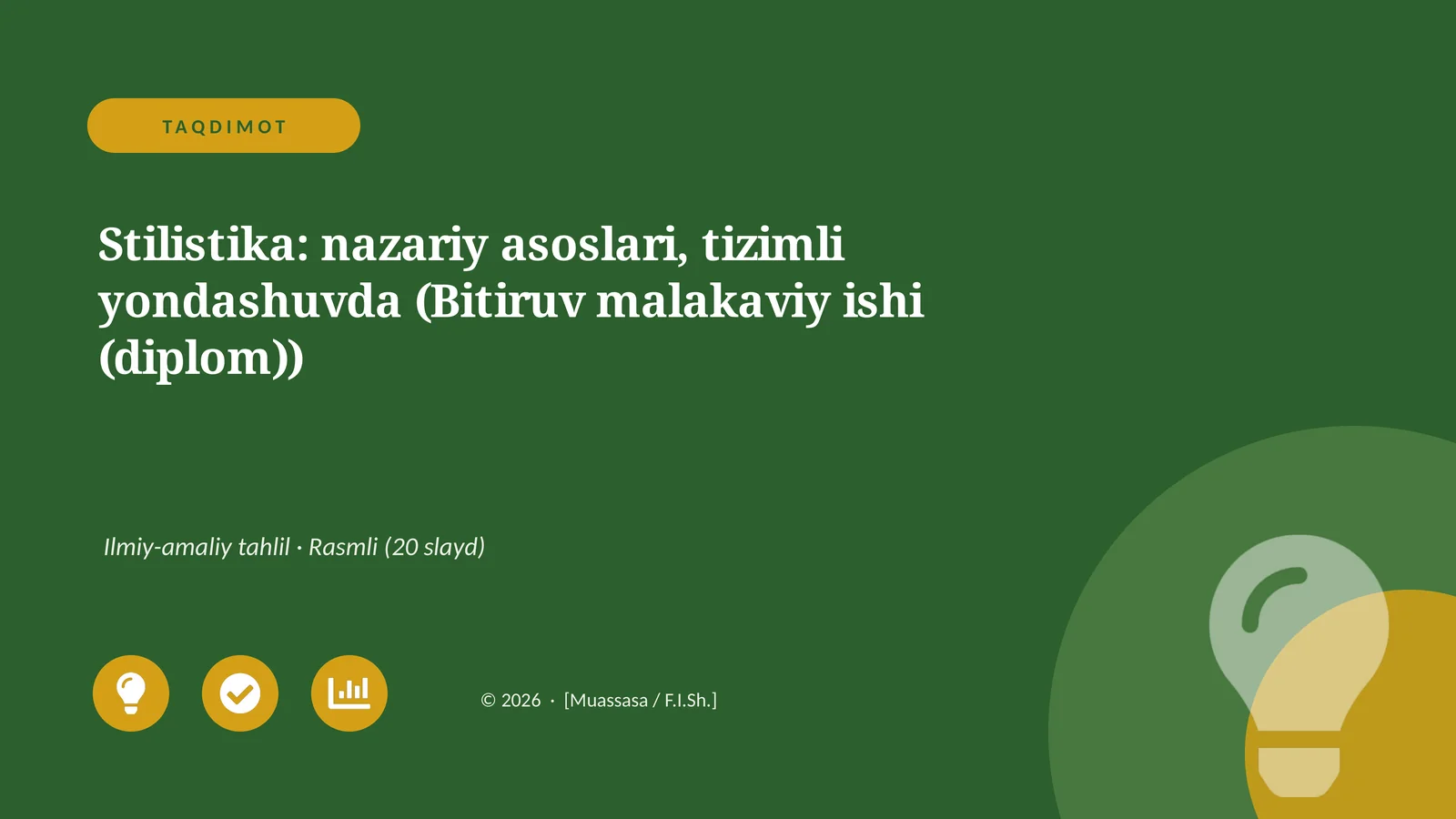 Stilistika: nazariy asoslari, tizimli yondashuvda (Bitiruv malakaviy ishi (diplom))