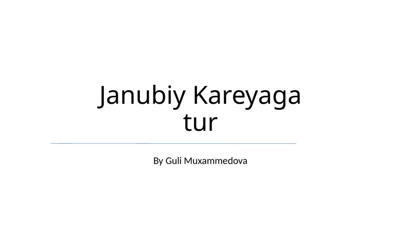 Janubiy Kareyaga tur