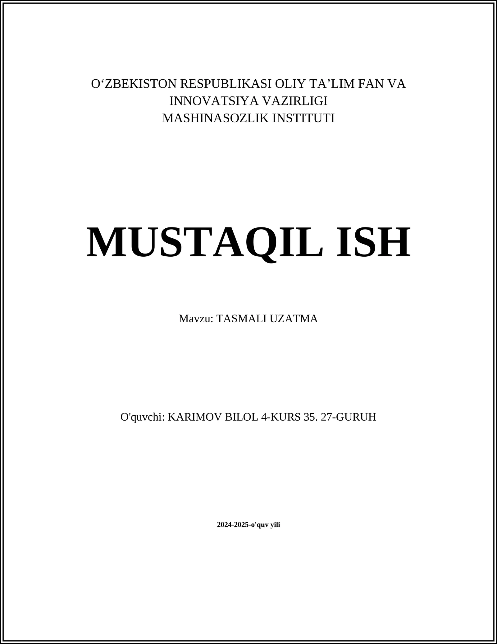 Tasmali Uzatma