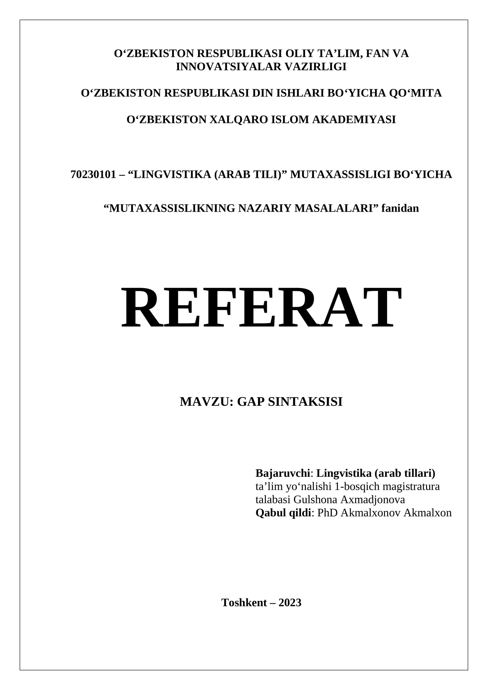 REFERAT Gap sintaksisi