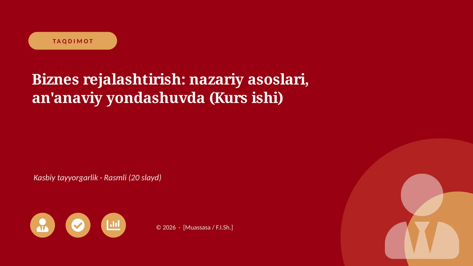 Biznes rejalashtirish: nazariy asoslari, an'anaviy yondashuvda (Kurs ishi)