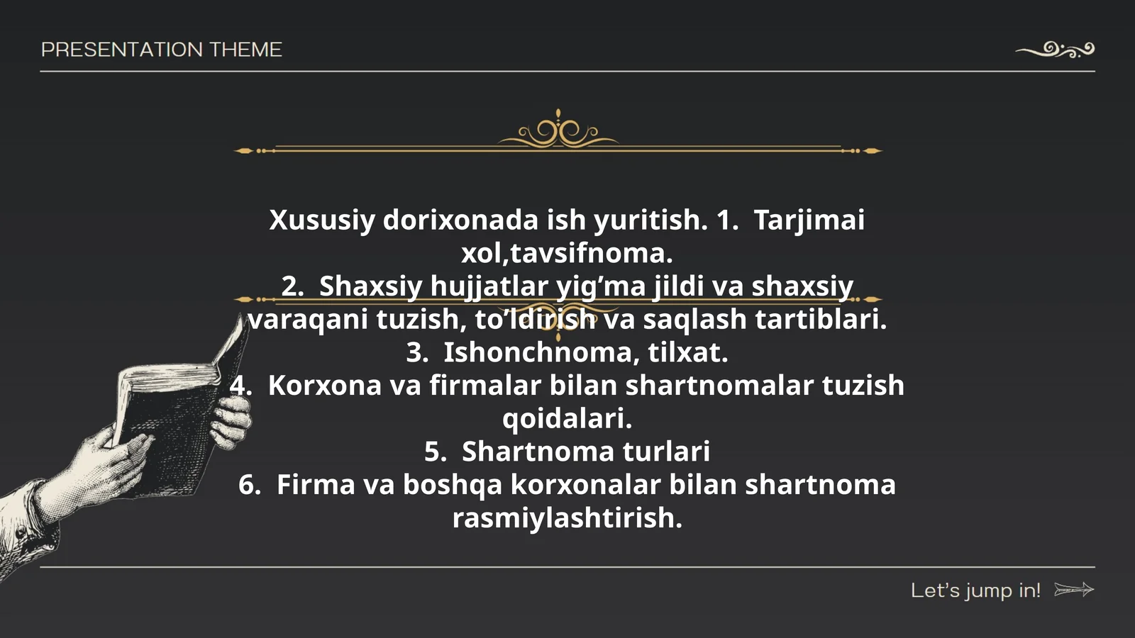 Xususiy dorixonada ish yuritish
