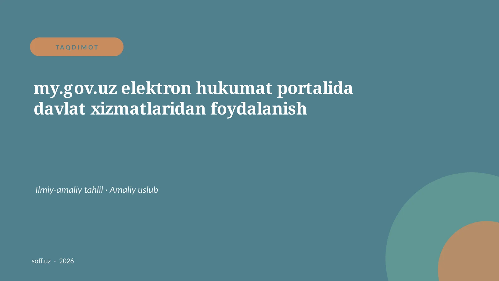 my.gov.uz elektron hukumat portalida davlat xizmatlaridan foydalanish