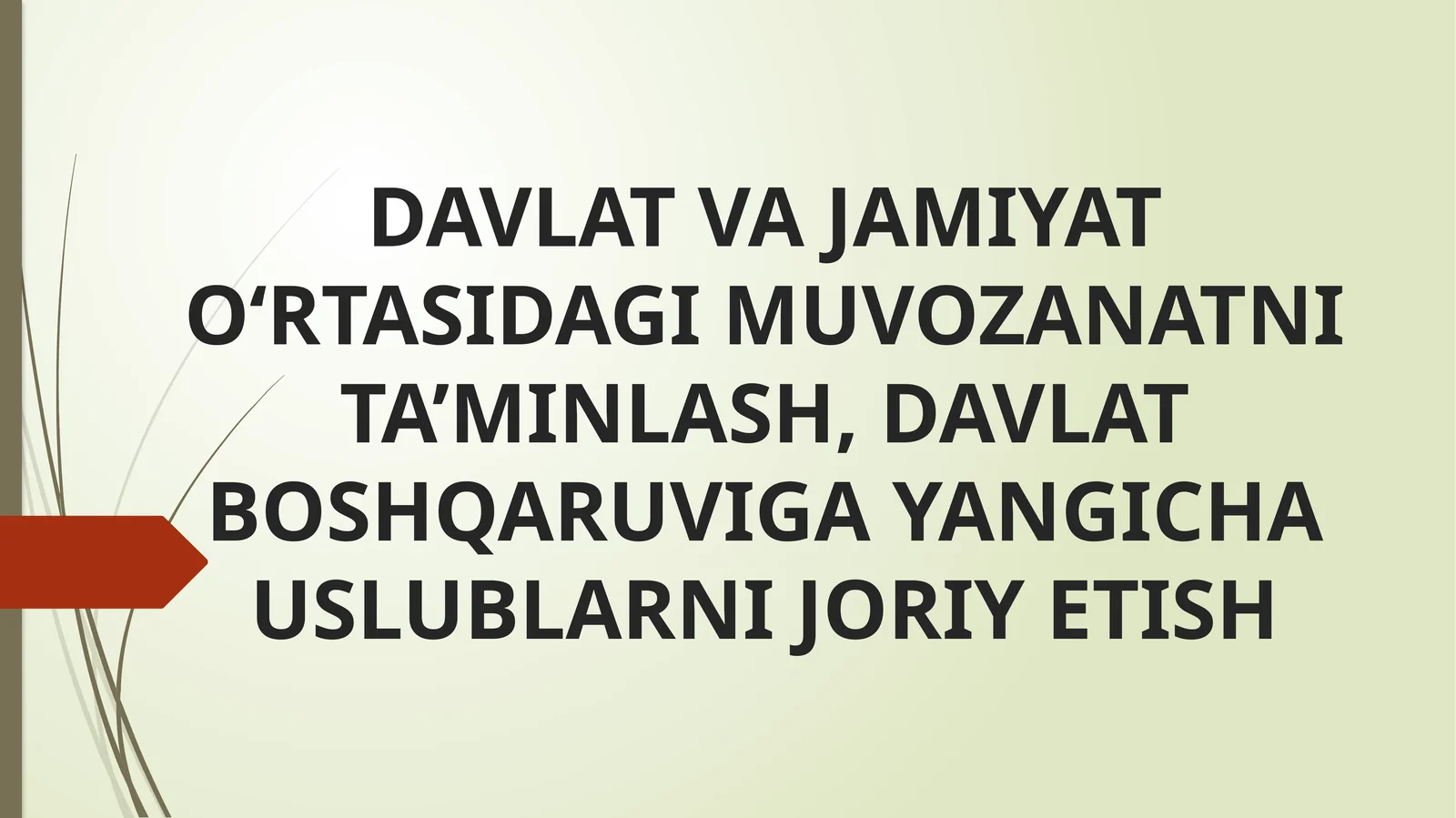 Jamiyatni islohetishning beshtamoyili