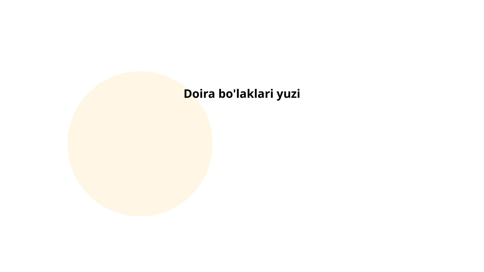 Doira bo'laklari yuzi