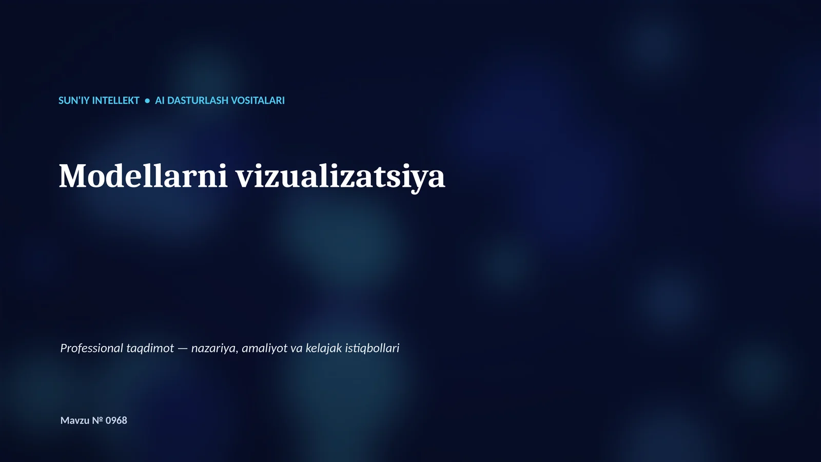 SUN'IY INTELLEKT • AI DASTURLASH VOSITALARI