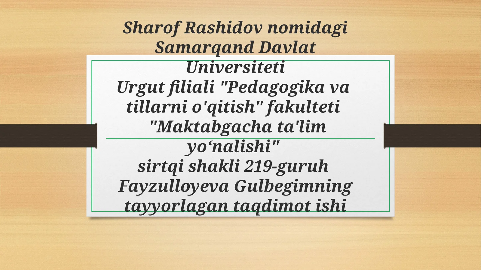 Tabiatga ekskursiyani loyihalashtirish
