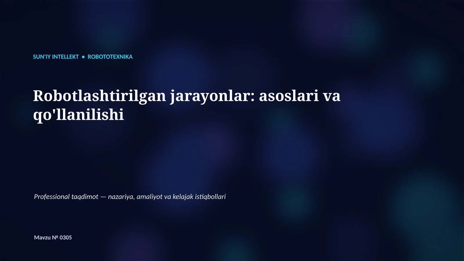 Professional taqdimot — nazariya, amaliyot va kelajak istiqbollari