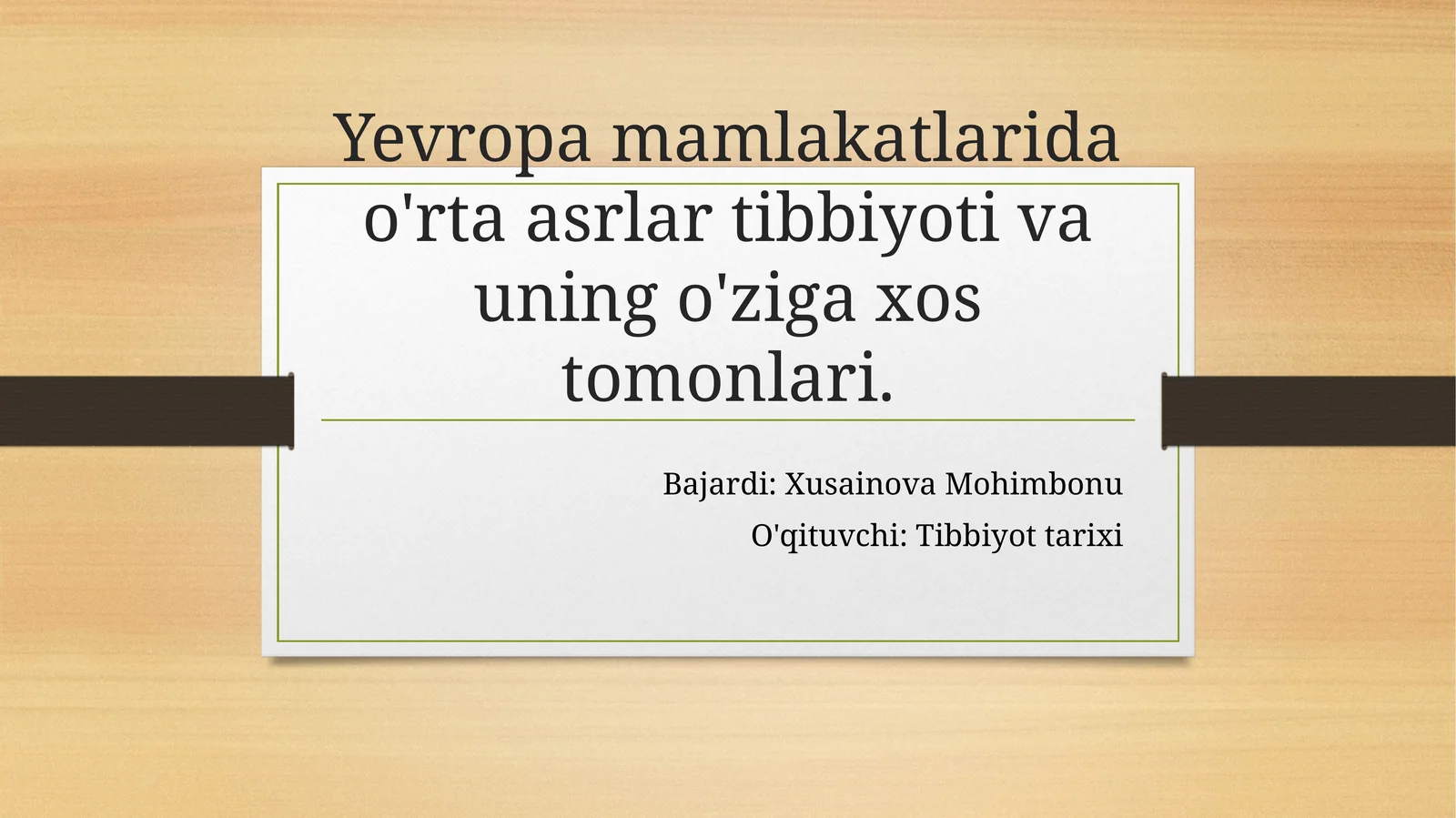 Yevropa mamlakatlarida o'rta asrlar tibbiyoti va uning o'ziga xos tomonlari