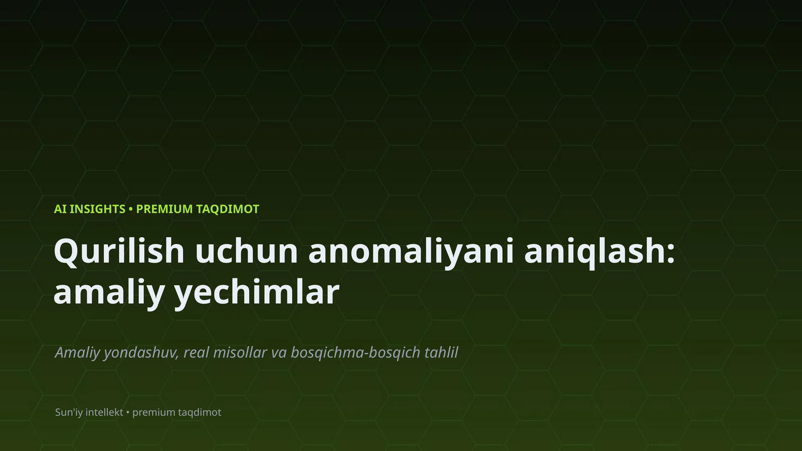 AI INSIGHTS • PREMIUM TAQDIMOT
