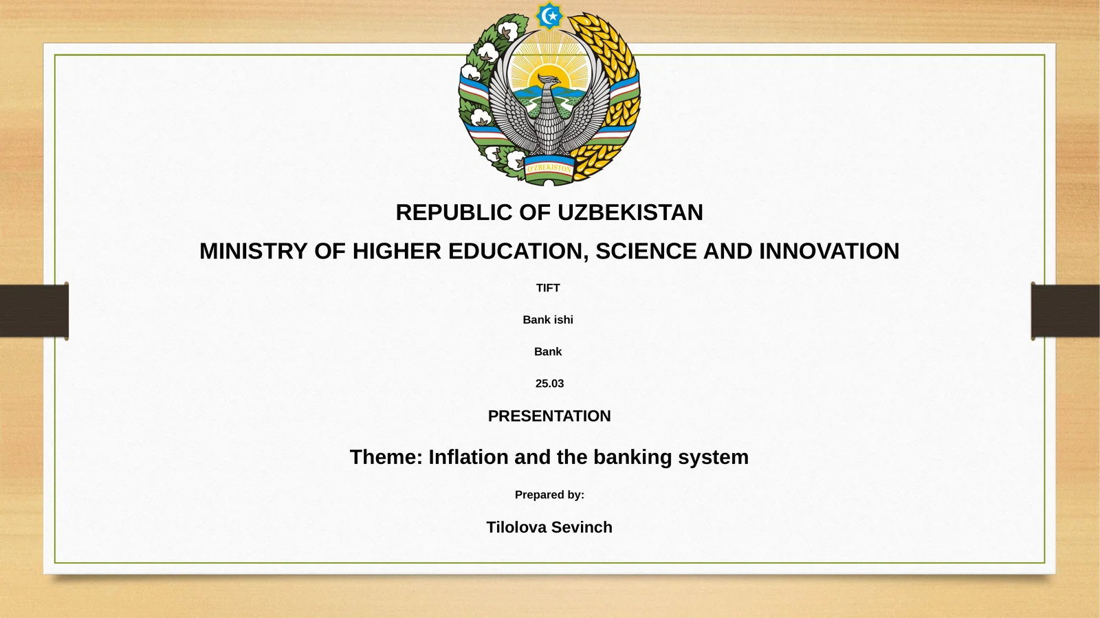 Inflation va bank tizimi