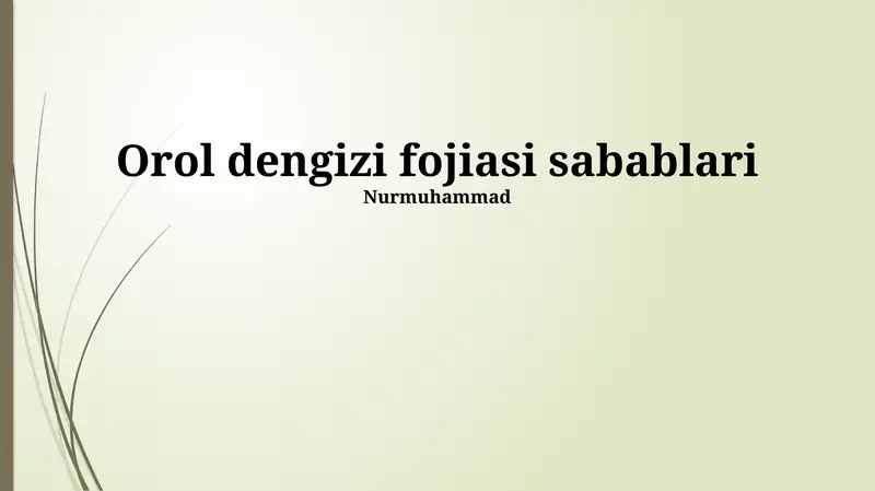 Orol dengizi fojiasi sabablari