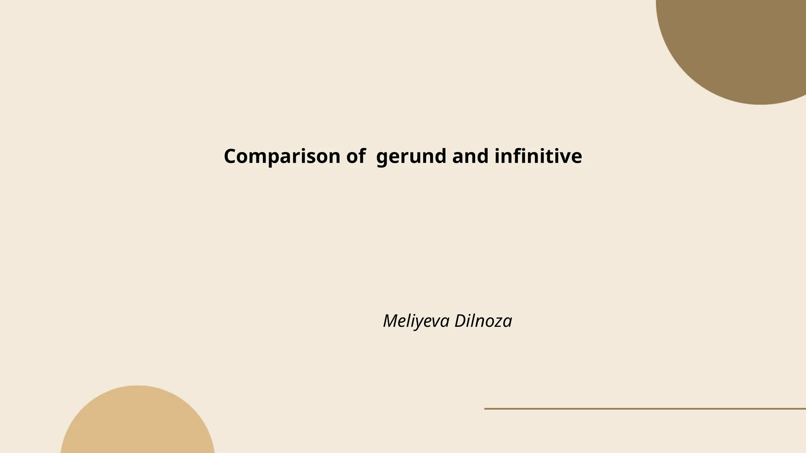 Comparison of gerund and infinitive