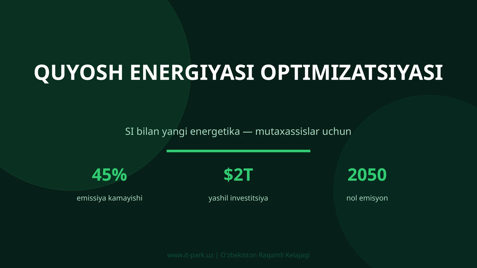 Quyosh energiyasi optimizatsiyasi