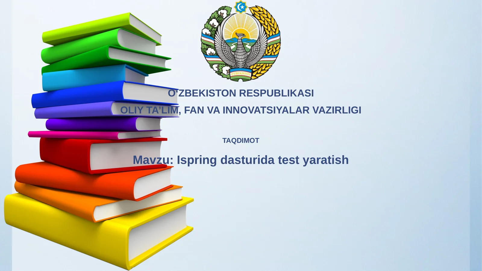 Ispring dasturida test yaratish
