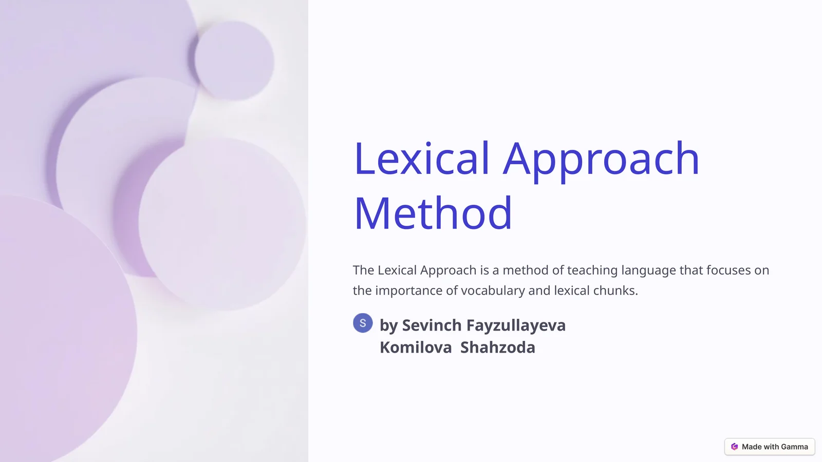 Lexical Approach Method