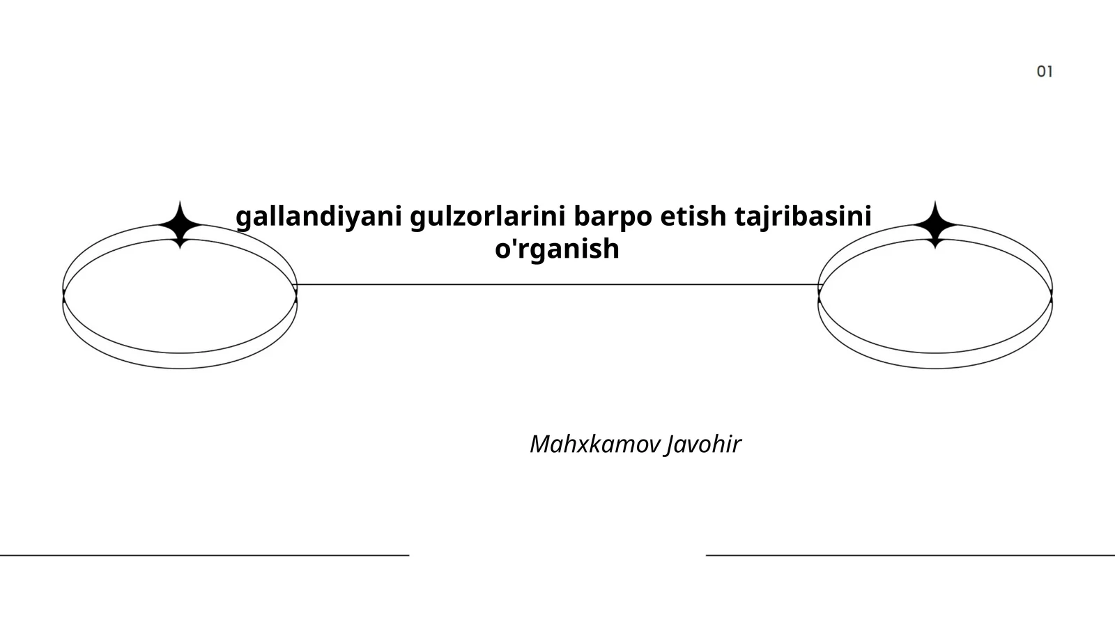 gallandiyani gulzorlarini barpo etish tajribasini o'rganish