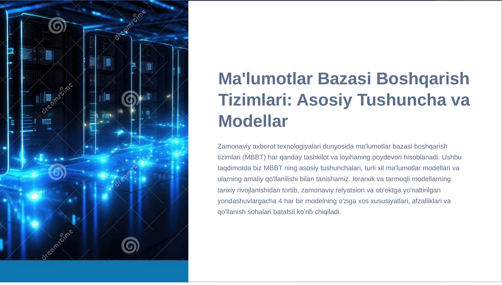 Ma'lumotlar Bazasi Boshqarish Tizimlari
