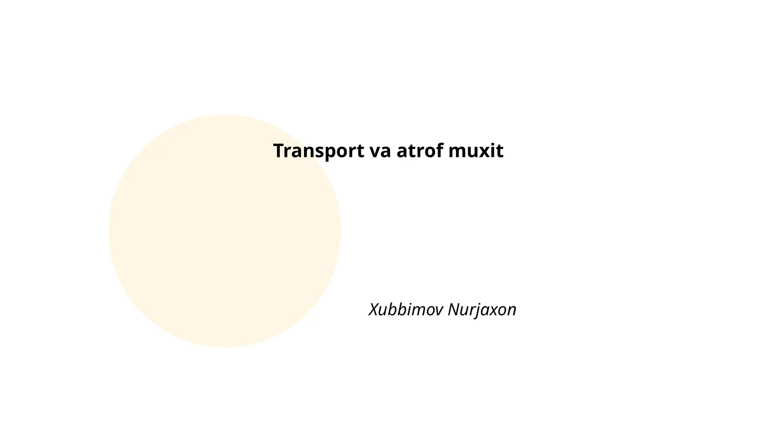 Transport va atrof muxit