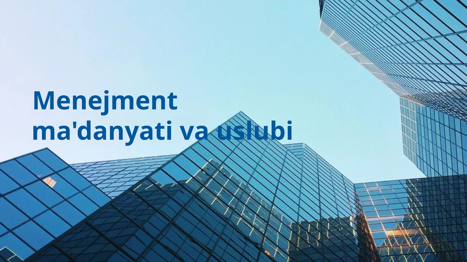 Menejment ma'danyati va uslubi.