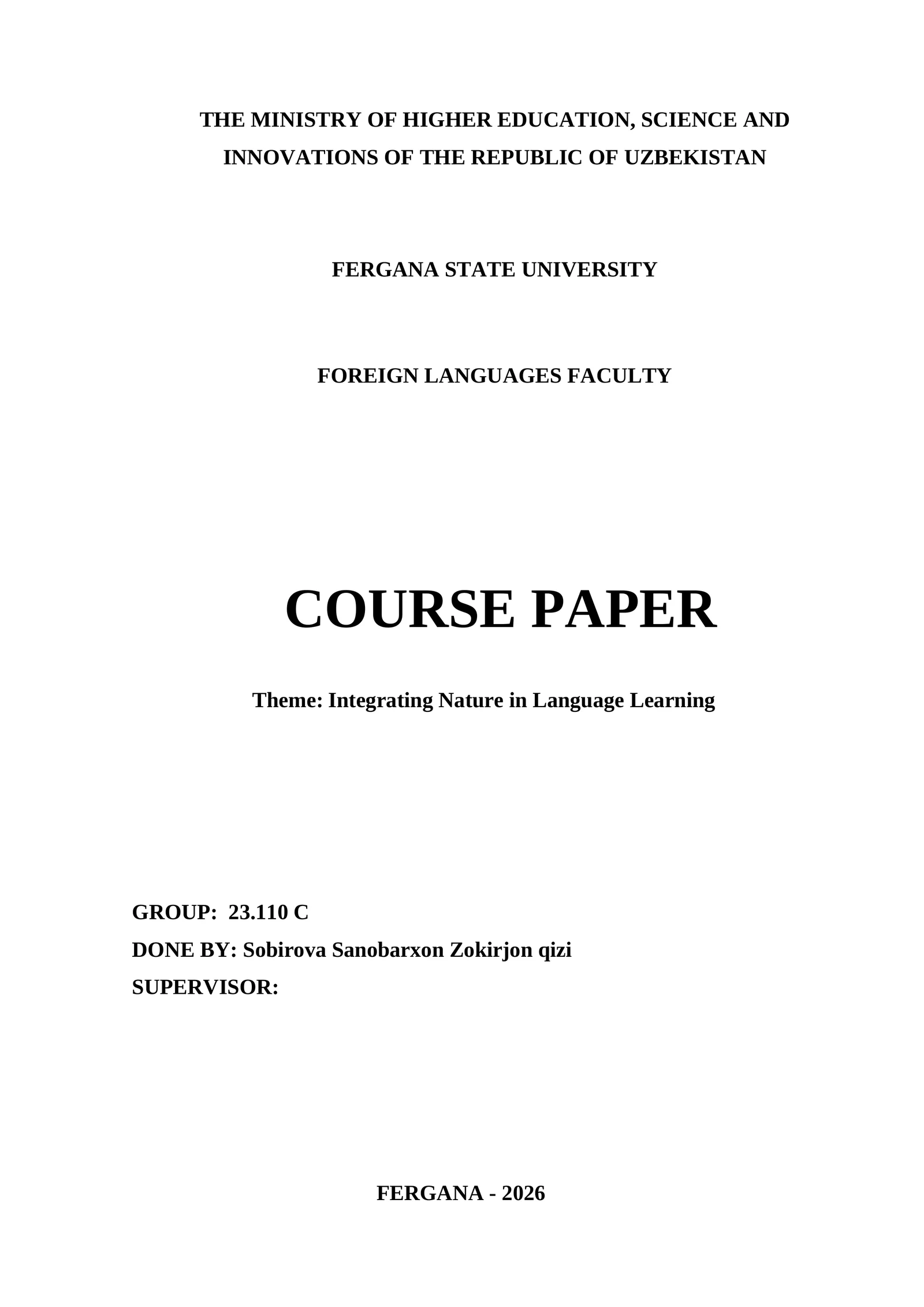 Integrating Nature in Language Learning