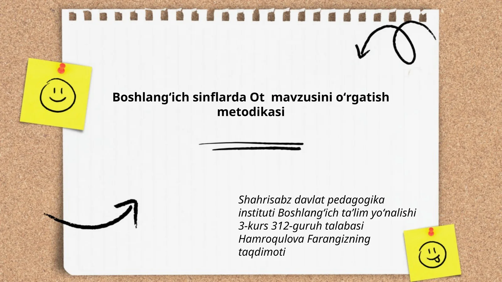 Boshlangʻich sinflarda Ot mavzusini oʻrgatish metodikasi