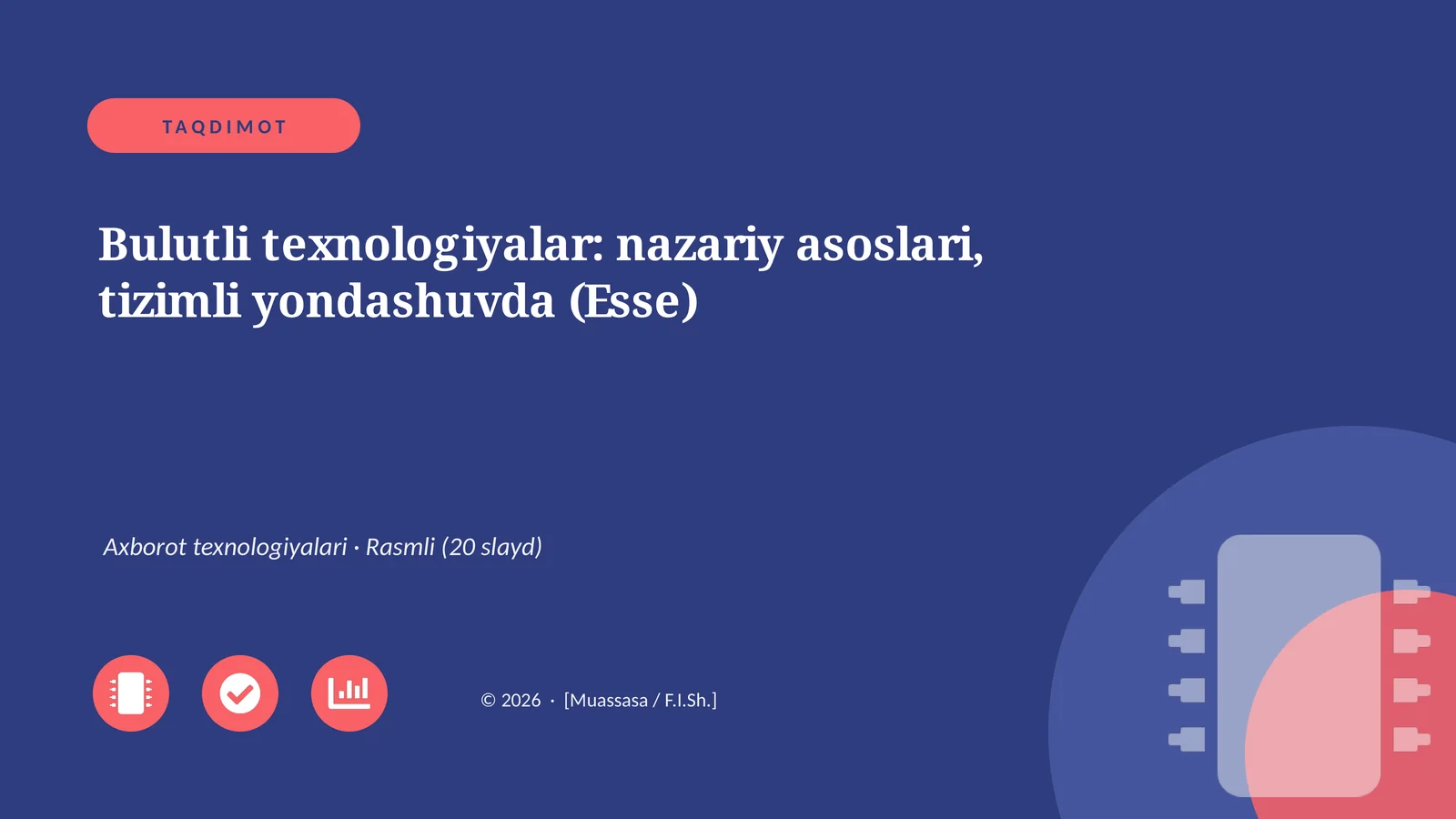 Bulutli texnologiyalar: nazariy asoslari, tizimli yondashuvda (Esse)