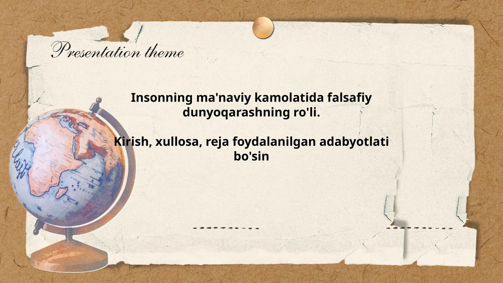 Insonning ma'naviy kamolatida falsafiy dunyoqarashning ro'li