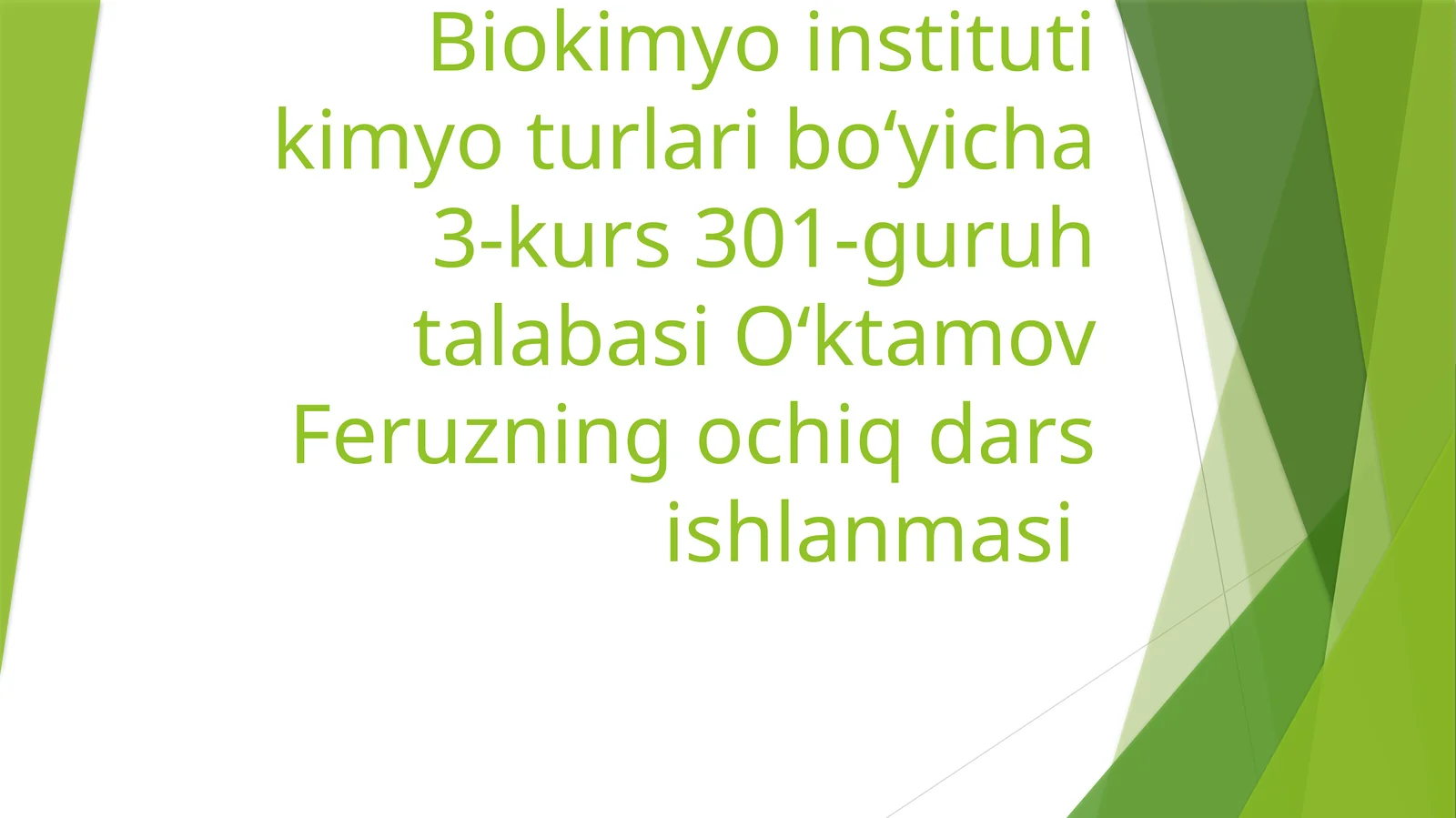 Davriy sistema Ochiq dars