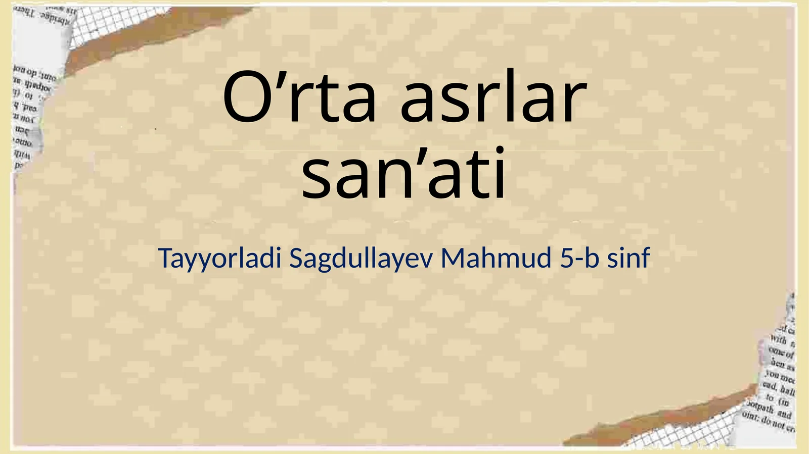 O’rtaasrlarsan’ati