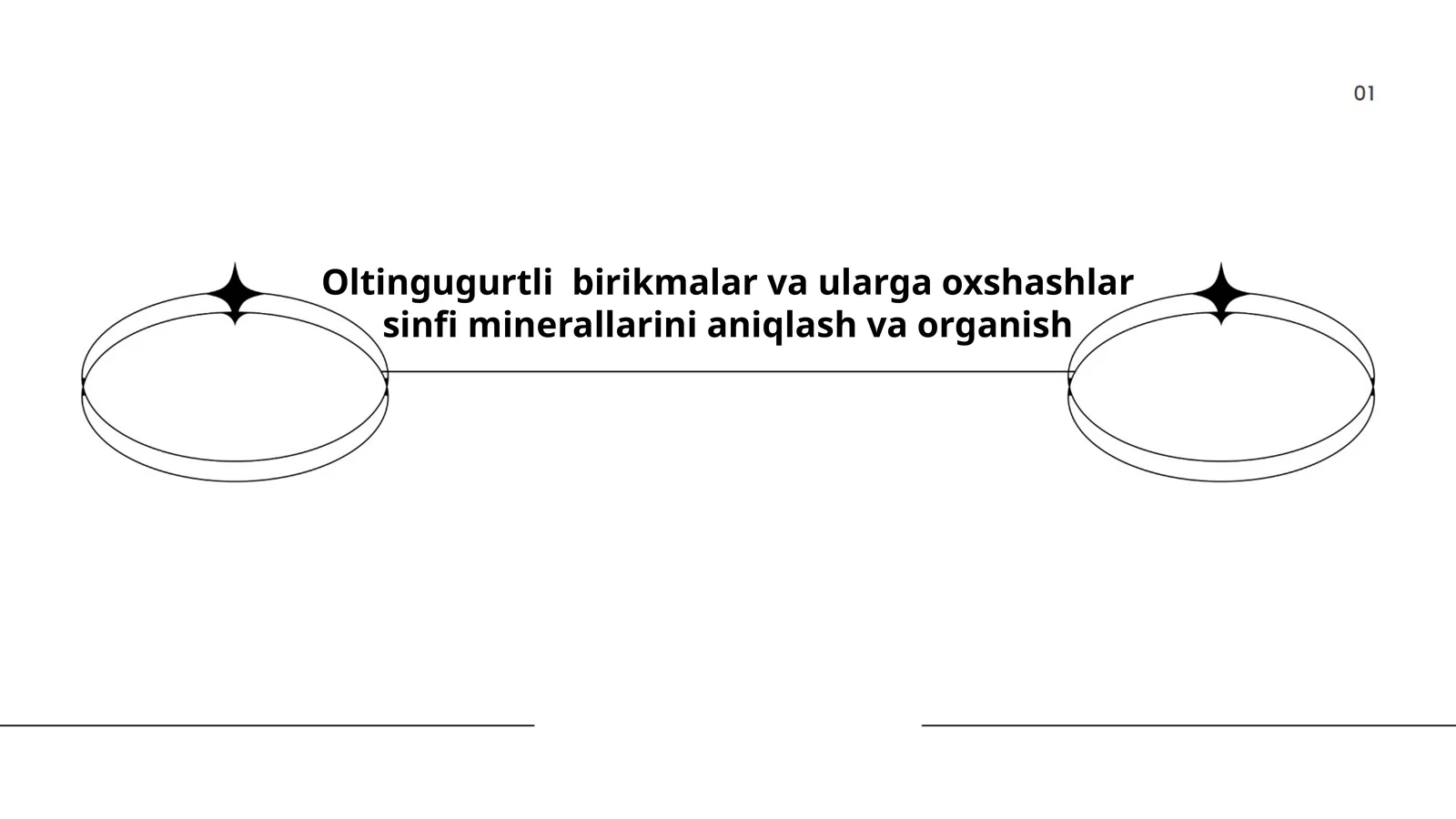 Oltingugurtli birikmalar va ularga oxshashlar sinfi minerallarini aniqlash va organish