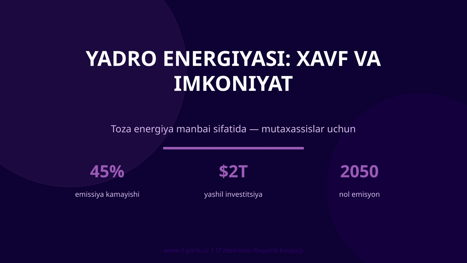 Yadro energiyasi: xavf va imkoniyat