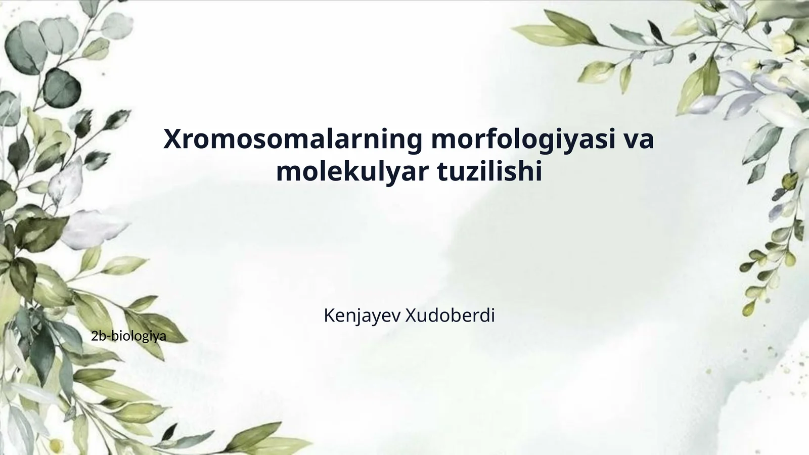 Xromosomalarning morfologiyasi va molekulyar tuzilishi