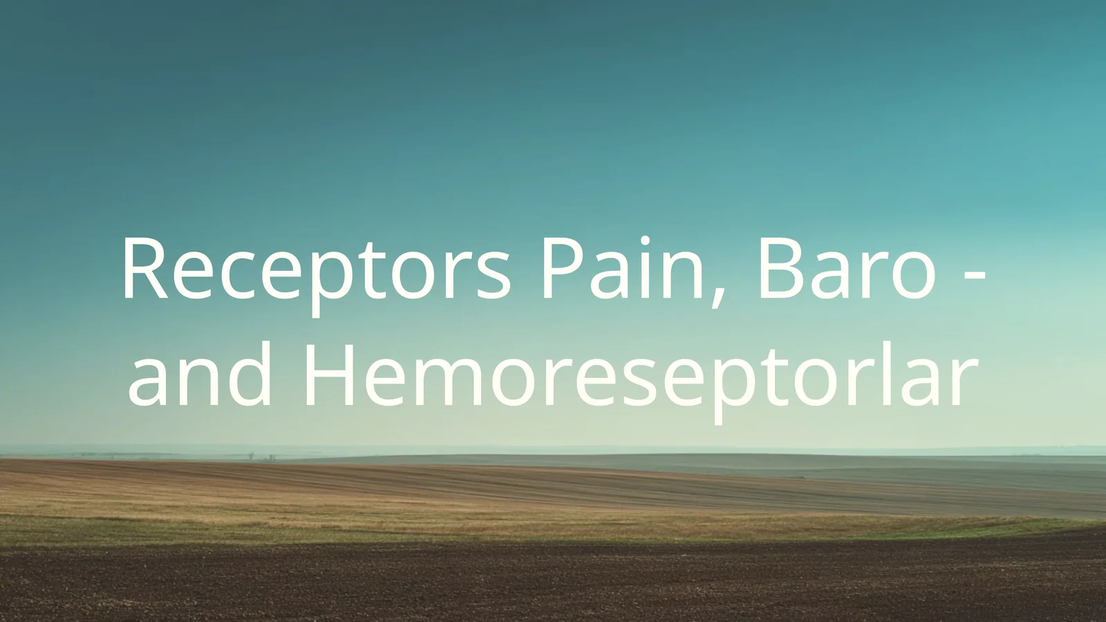 ReceptorsPain, Baro - and Hemoreseptorlar