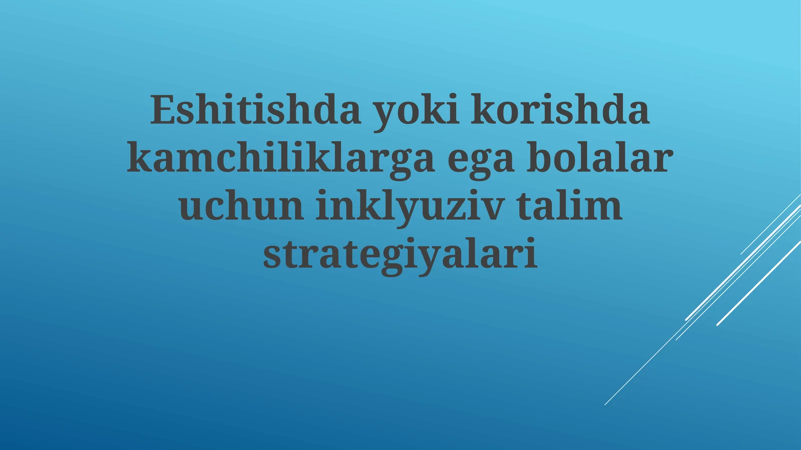 Inklyuziv Ta'lim Strategiyalari