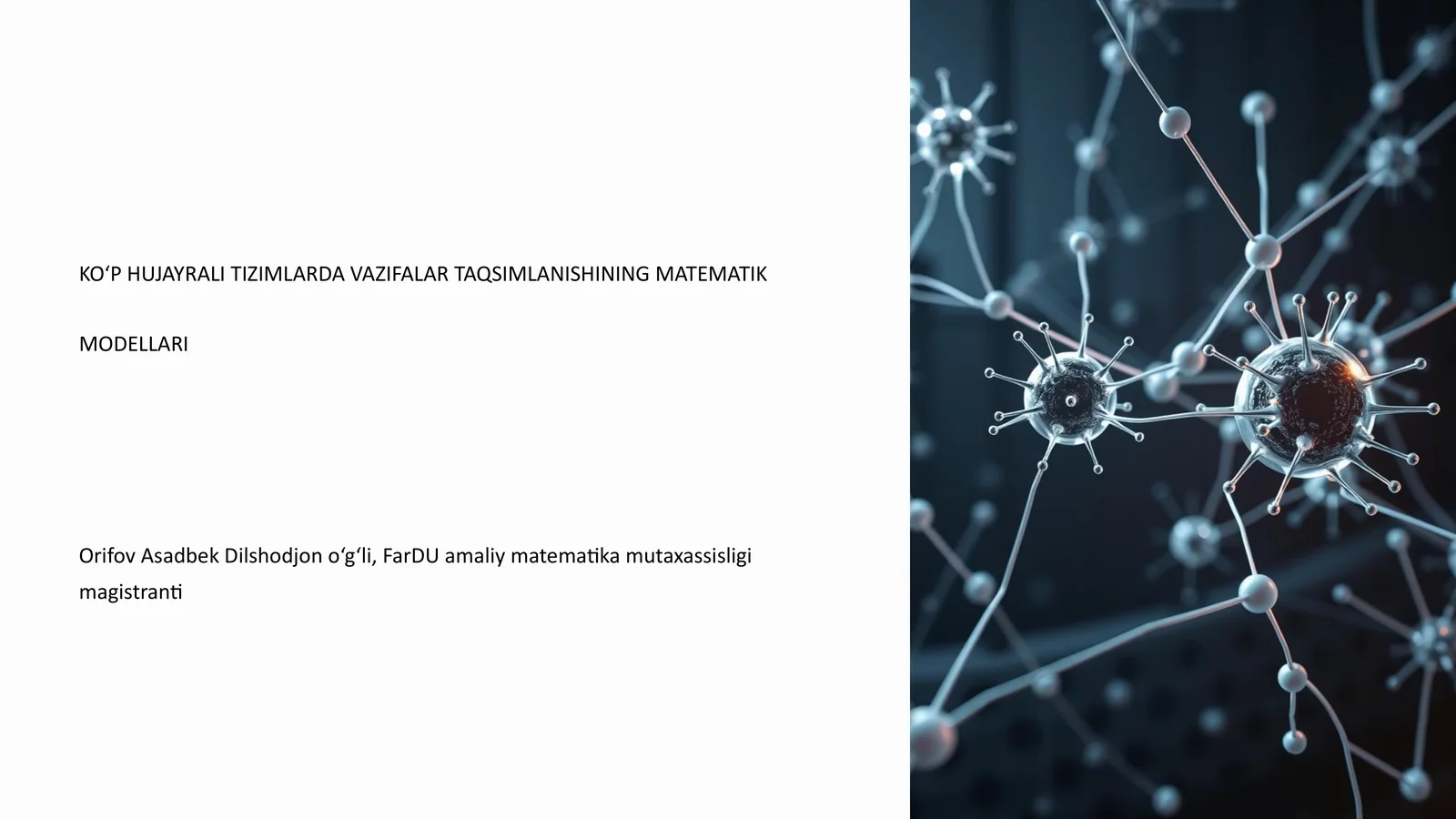 KO‘P HUJAYRALI TIZIMLARDA VAZIFALAR TAQSIMLANISHINING MATEMATIK MODELLARI