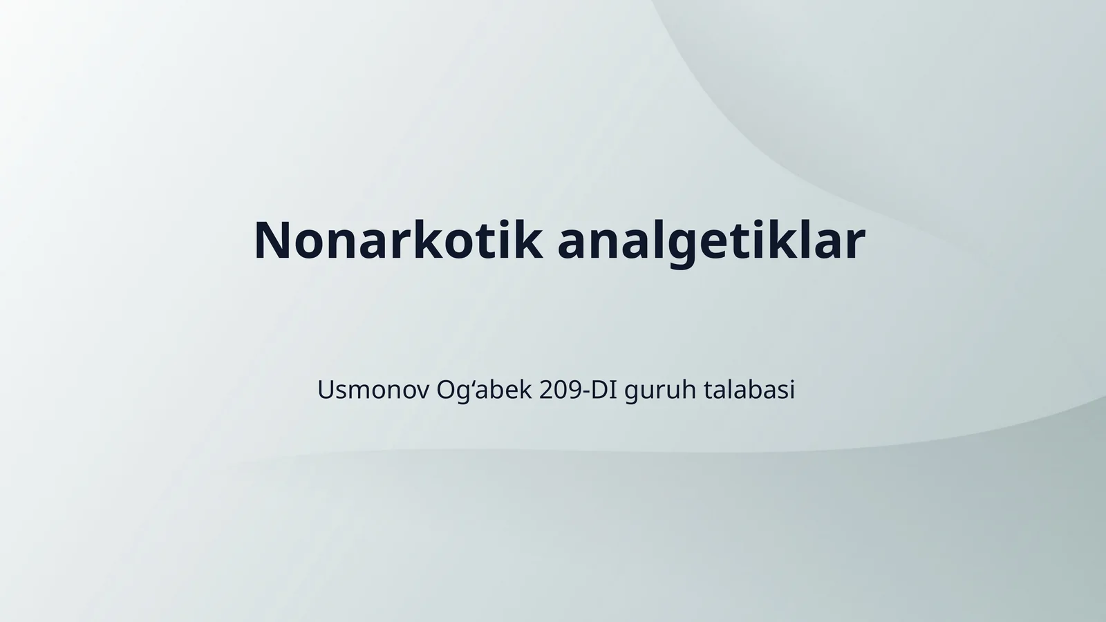 Nonarkotik analgetiklar