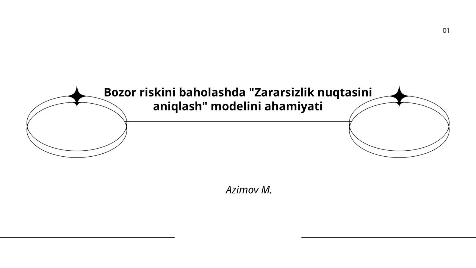 Bozor riskini baholashda "Zararsizlik nuqtasini aniqlash" modelini ahamiyati