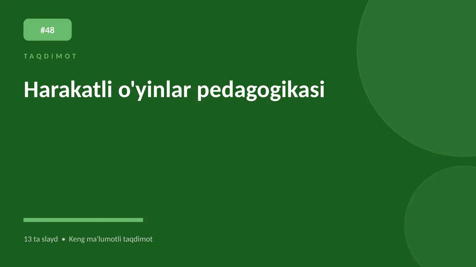 Harakatli o'yinlar pedagogikasi