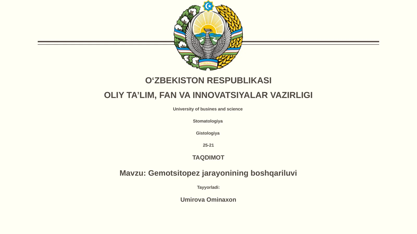 Gemopoezning asosiy jihatlari